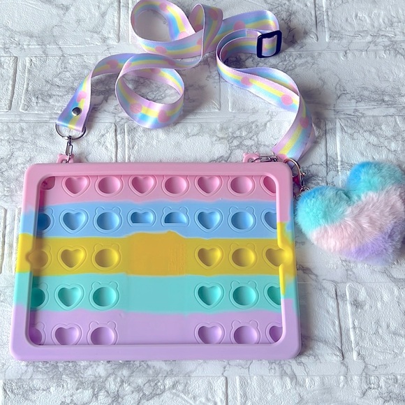 🇺🇸 Pop it Rainbow iPad case Strap and Keychain - Picture 1 of 5